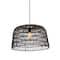 Hello Honey® 19.5" Charcoal Gray Woven Pendant Lamp